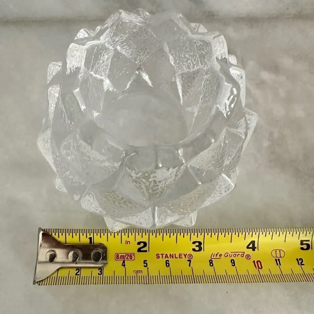 Vintage Orrefors Sweden Crystal Artichoke Nimbus Votive Candle Holders Set of 2
